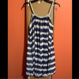 Charming Charlie Navy and White Striped Dress